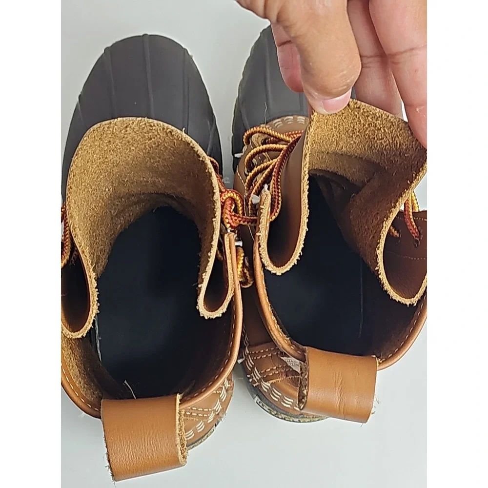 LL BEAN Women's Bean Boots Duck Boots Brown Leather Waterproof Size 6M